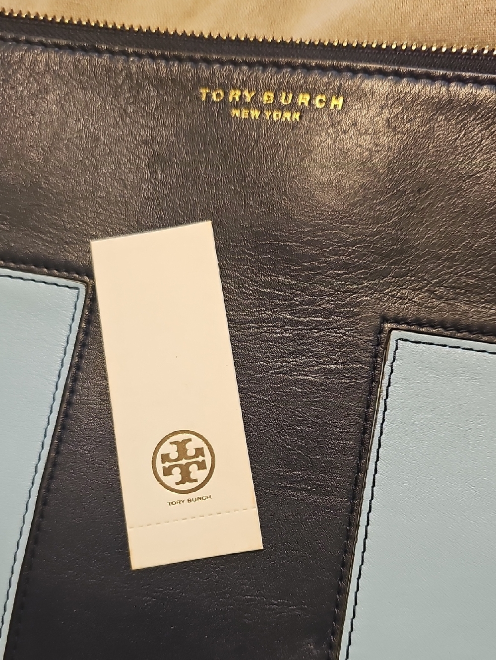Tory Burch Navy And Sky Blue Wristlet Clutch - Picture 3 of 8
